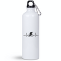 Butelka biała 800 ml na rower z grafiką „Rowerowe EKG, linia życia” – dla rowerzysty #9