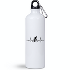 Butelka biała 800 ml na rower z grafiką „Rowerowe EKG, linia życia” – dla rowerzysty #9