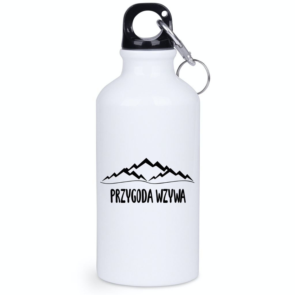 Butelka biała 400 ml z nadrukiem „Przygoda wzywa” #7