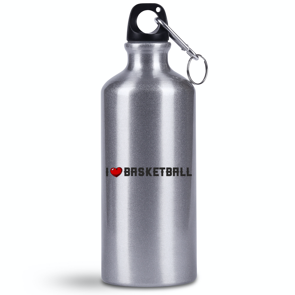 Butelka srebrna 500 ml z nadrukiem "I LOVE BASKETBALL" #1