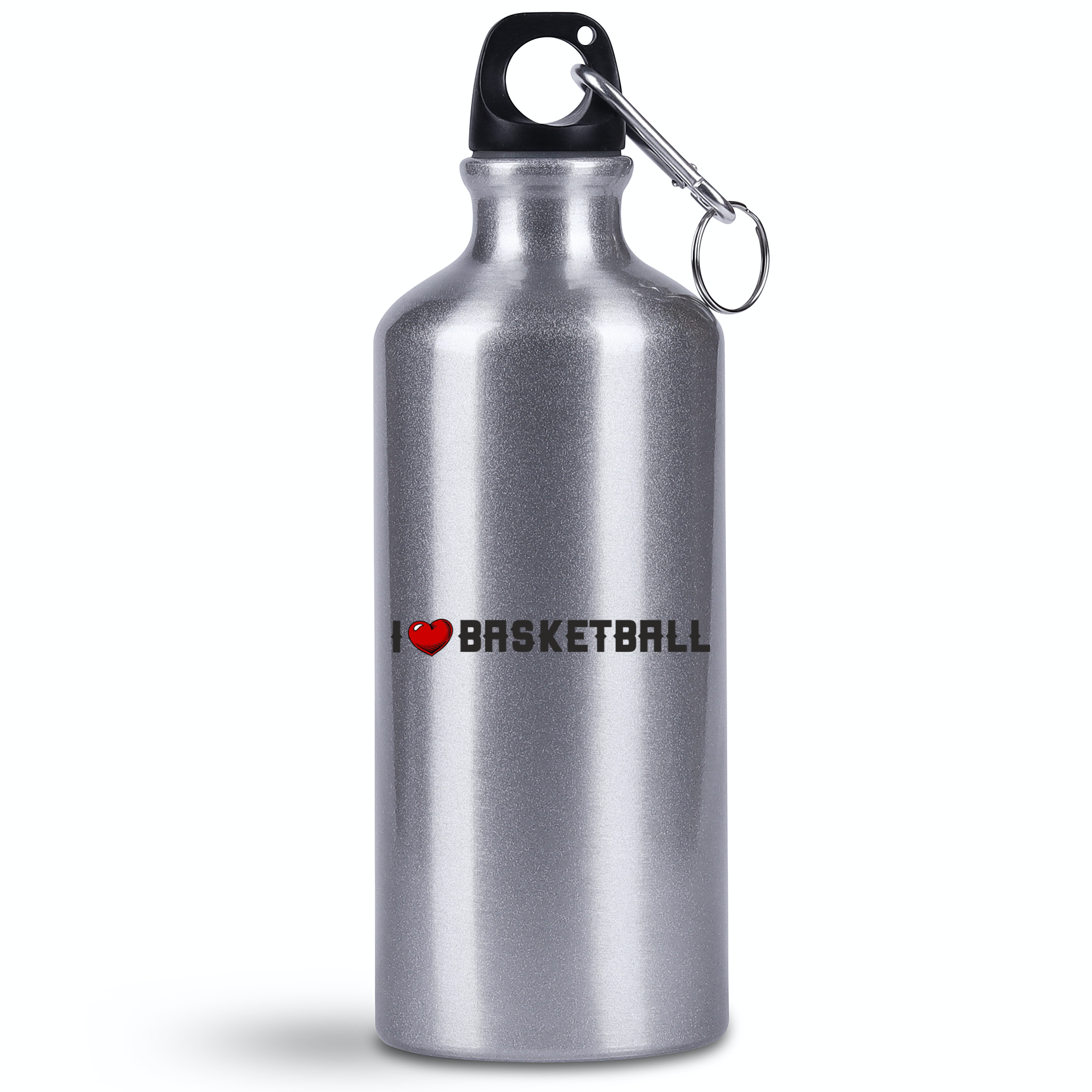 Butelka srebrna 500 ml z nadrukiem "I LOVE BASKETBALL" #1