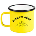 Kubek emaliowany żółty z nadrukiem "Kocham Góry" #8