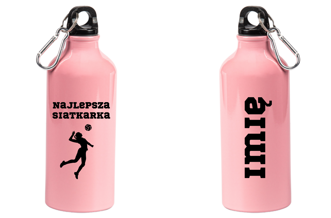 Butelka różowa 600 ml z nadrukiem "Najlepsza Siatkarka" #5