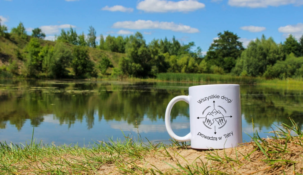 Kubek biały z nadrukiem "Wszystkie drogi prowadzą w Tatry" - trekking, góry #6