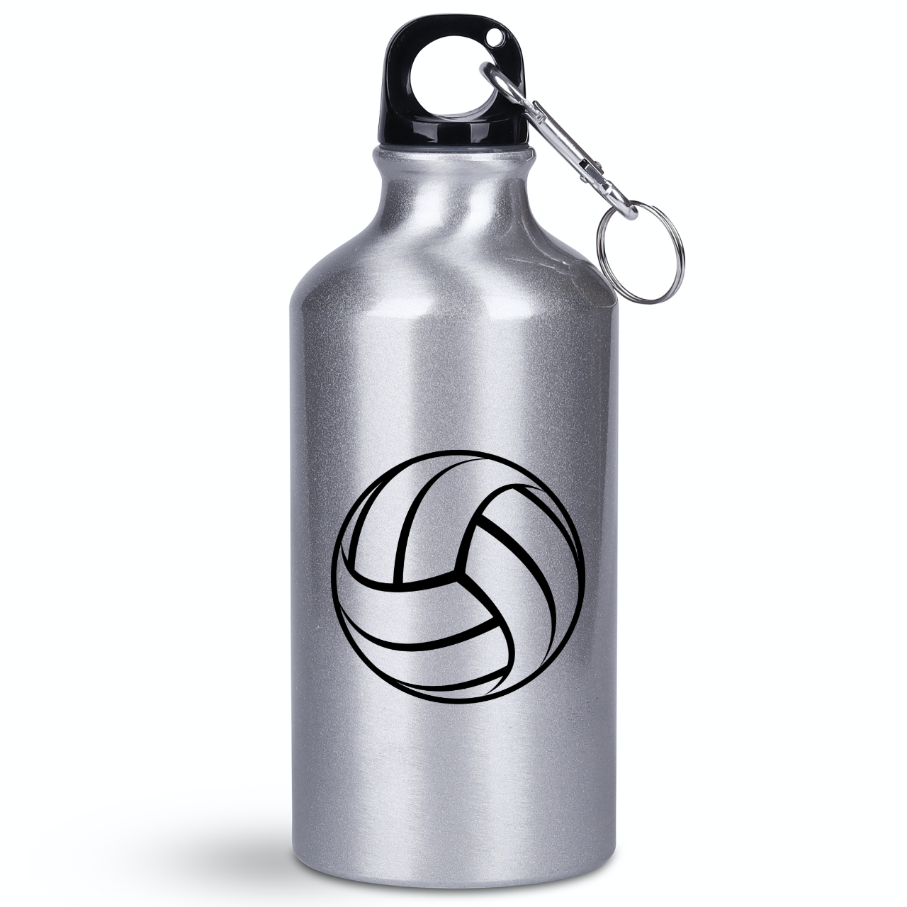 Butelka srebrna 400 ml z grafiką piłki i dowolnym imieniem #4