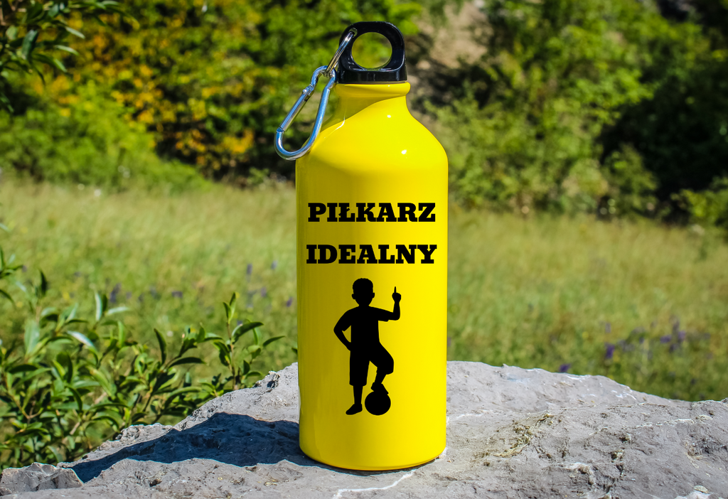 Bidon żółty 600 ml z napisem "Piłka Idealny" –  dla dziecka, piłka nożna #4