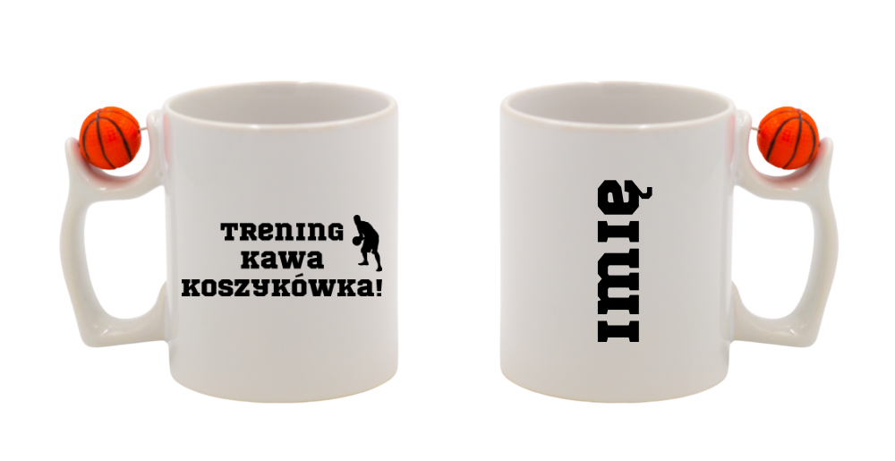 Kubek z piłką i nadrukiem "Trening Kawa Koszykówka" – koszykówka #5