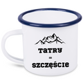 Kubek emaliowany biały z nadrukiem „Tatry = Szczęście” – góry, Zakopane, Podhale #5