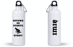 Bidon damski biały 800 ml z nadrukiem "Gotowa do startu, start!" – bieganie #5