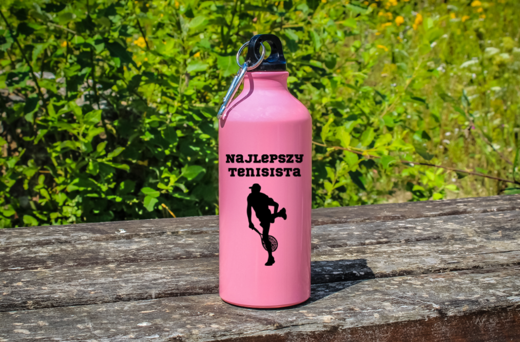 Butelka różowa 600 ml z napisem "NAJLEPSZY TENISISTA" #1