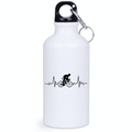 Butelka biała 400 ml z grafiką rowerowego EKG, linia życia – dla rowerzysty #5