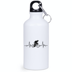 Butelka biała 400 ml z grafiką rowerowego EKG, linia życia – dla rowerzysty #5