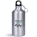 Butelka srebrna 400 ml z nadrukiem "Kierunek Ryby" – wędkarstwo #2
