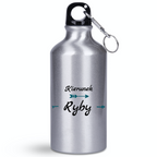 Butelka srebrna 400 ml z nadrukiem "Kierunek Ryby" – wędkarstwo #2