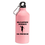 Butelka różowa 600 ml z nadrukiem "Najlepszy Biegacz" - bieganie #1