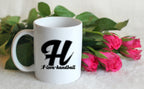 Kubek biały z czarną literą H i napisem "I Love Handball" #4