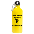 Butelka żółta 600 ml z nadrukiem "Najlepszy biegacz na świecie" - bieganie #1