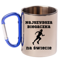 Biegowy kubek karabińczyk niebieski z nadrukiem "Najszybsza Biegaczka na Świecie" #3