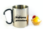 Kubek z czarnym karabińczykiem z nadrukiem "Najlepszy pszczelarz" #4