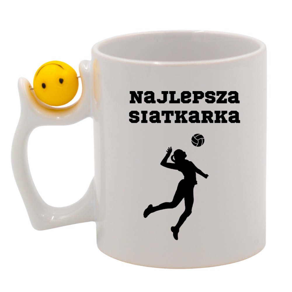 Kubek z piłką w uchwycie i nadrukiem "Najlepsza Siatkarka" – siatkówka #6