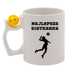 Kubek z piłką w uchwycie i nadrukiem "Najlepsza Siatkarka" – siatkówka #6