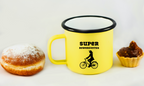 Kubek emaliowany żółty z nadrukiem "Super Rowerzystka" – dla rowerzystki #7