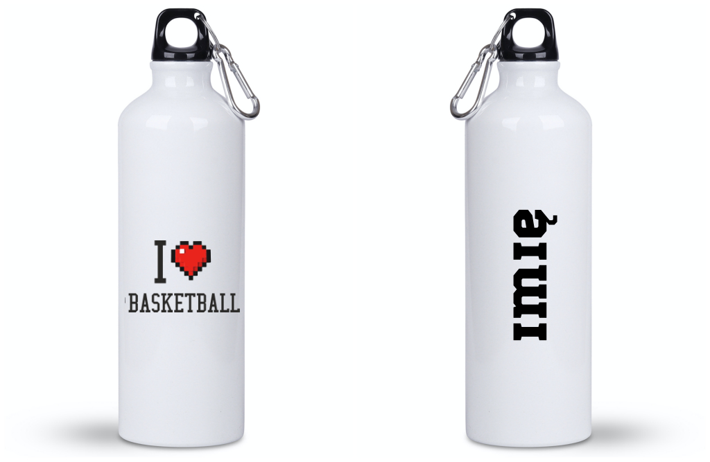 Butelka 800 ml z nadrukiem "I LOVE BASKETBALL" – koszykówka #2