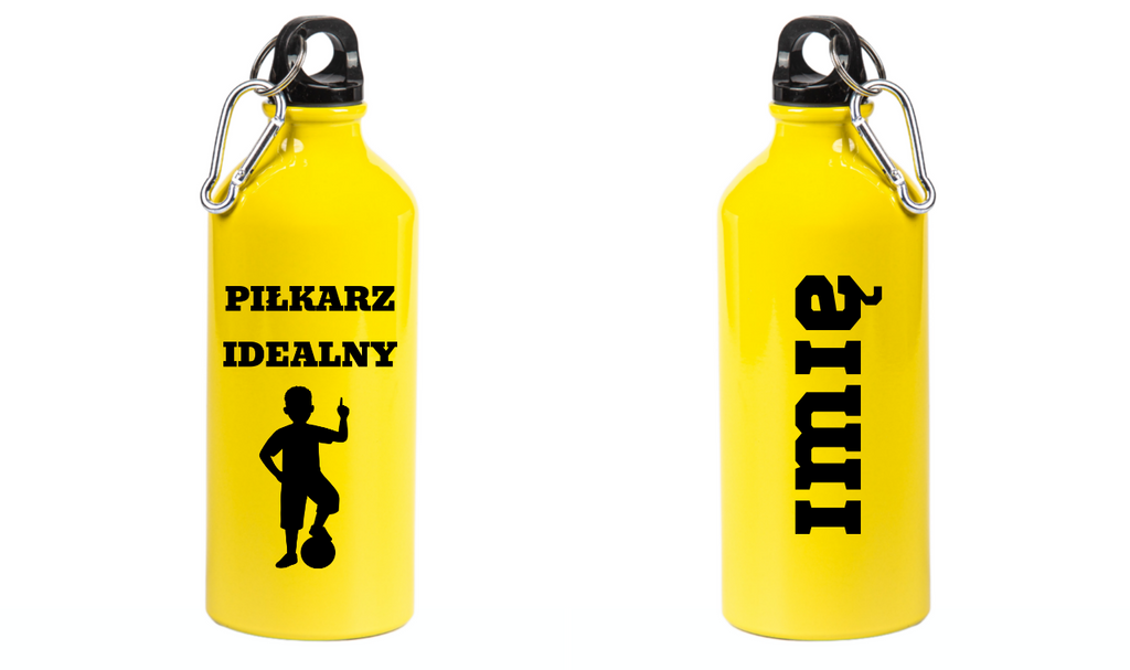 Bidon żółty 600 ml z napisem "Piłka Idealny" –  dla dziecka, piłka nożna #4