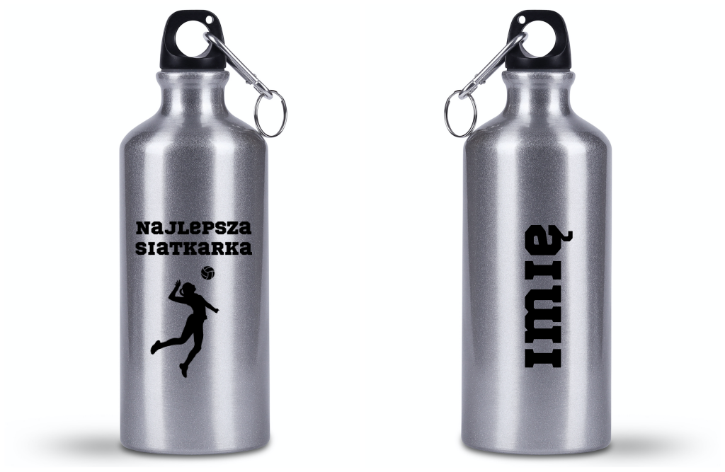 Butelka srebrna 500 ml z nadrukiem "Najlepsza Siatkarka" – siatkówka #5
