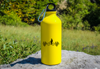 Bidon żółty 600 ml z grafiką rowerowe EKG, linia życia – dla rowerzysty #1