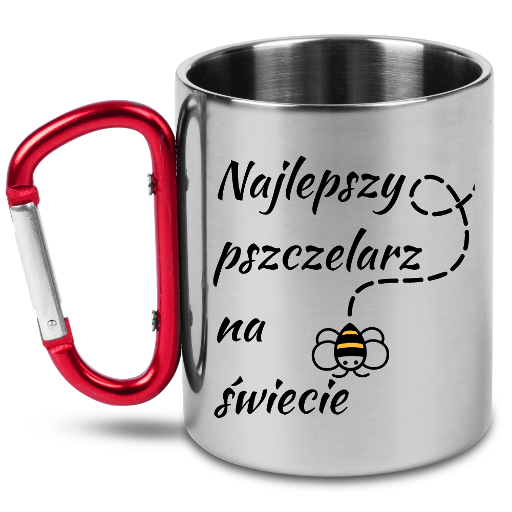 Kubek czerwony karabińczykiem z nadrukiem "Najlepszy pszczelarz na świecie" #5