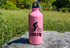 Butelka różowa 600 ml z grafiką roweru oraz imieniem do wyboru - dla rowerzysty #5