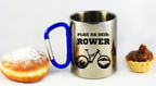 Kubek z niebieskim karabińczykiem, nadruk "Plan na dziś: rower" – dla rowerzysty #9
