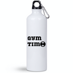 Butelka biała 800 ml na siłownię z napisem "Gym Time" #1