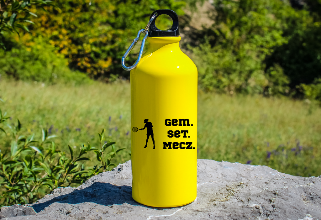 Butelka żółta 600 ml z napisem "Gem Set Mecz" – damska #4