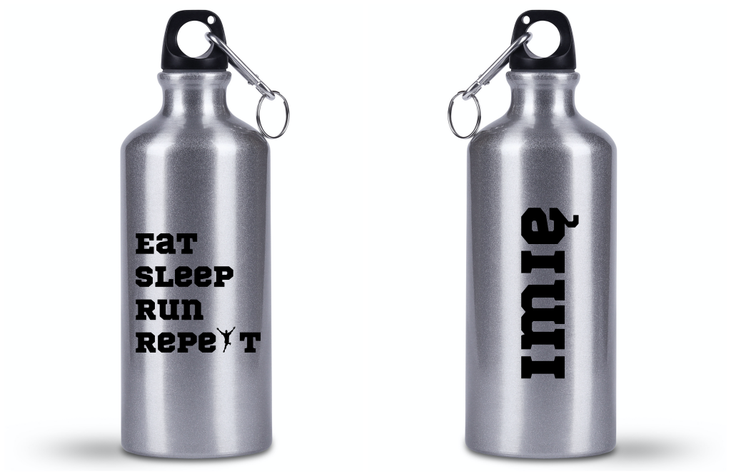 Bidon 500 ml  z nadrukiem "Eat Sleep Run Reapeat" męski – bieganie #11
