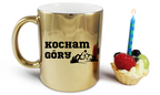 Kubek złoty z nadrukiem „Kocham Góry” – trekking, wyprawa #7