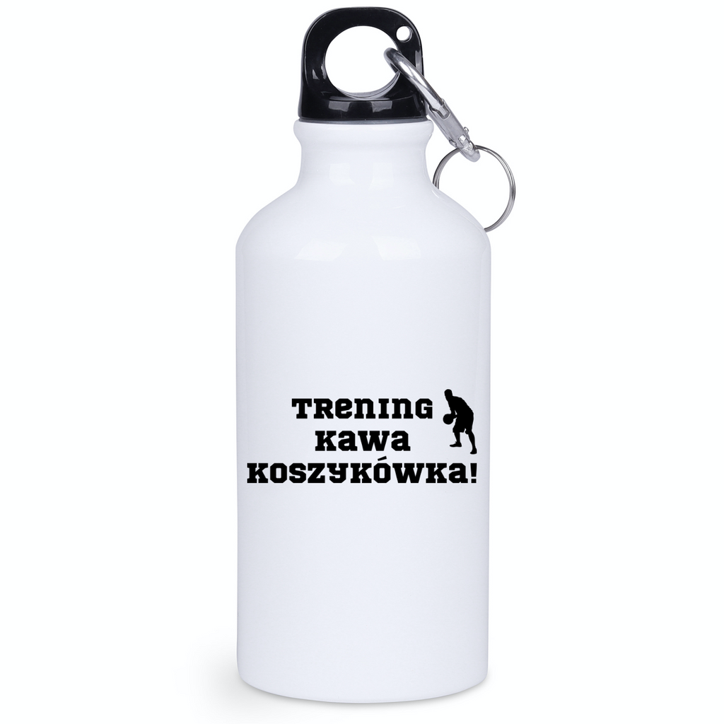 Bidon biały 400 ml z nadrukiem "Trening Kawa Koszykówka" – koszykówka #5