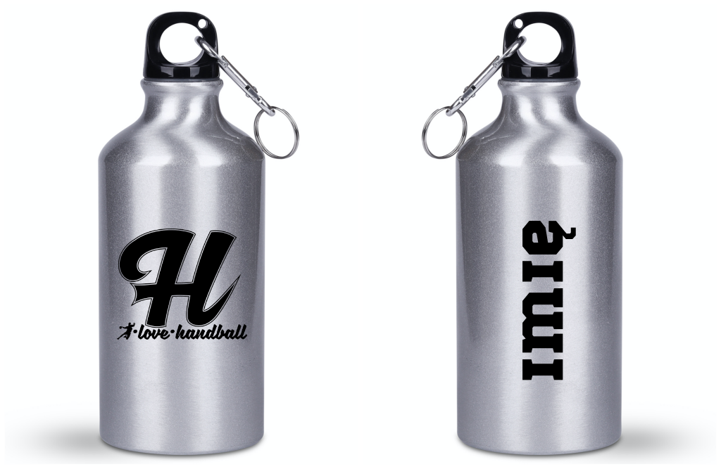 Srebrna butelka 400 ml z napisem "H I love handball" #2