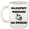 Kubek biały z nadrukiem: "Najlepszy wędkarz na świecie" - wędkarstwo #7