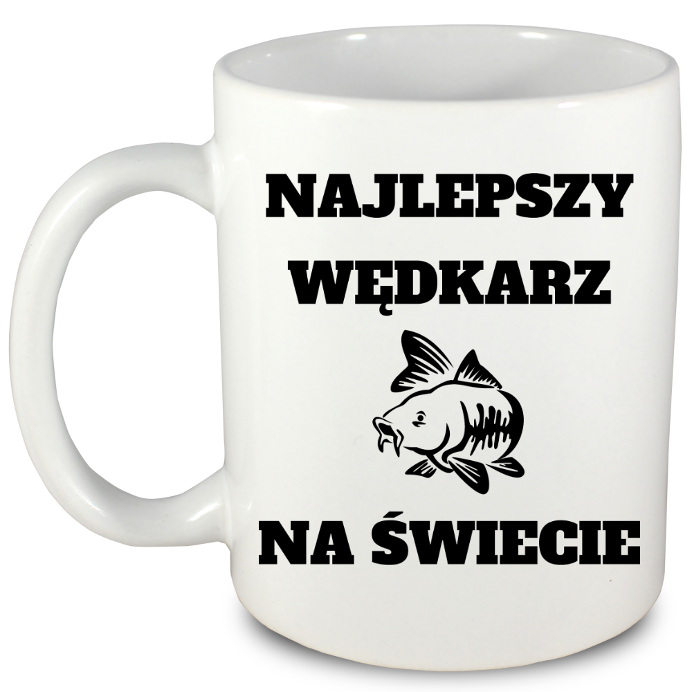 Kubek biały z nadrukiem: "Najlepszy wędkarz na świecie" - wędkarstwo #7