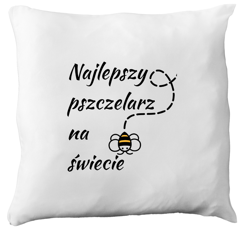 Poduszka dla pszczelarza z nadrukiem „Najlepszy pszczelarz na świecie” – pszczelarstwo #5