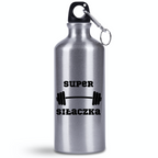 Butelka srebrna 500 ml z nadrukiem "Super Siłaczka" - na siłownię #2