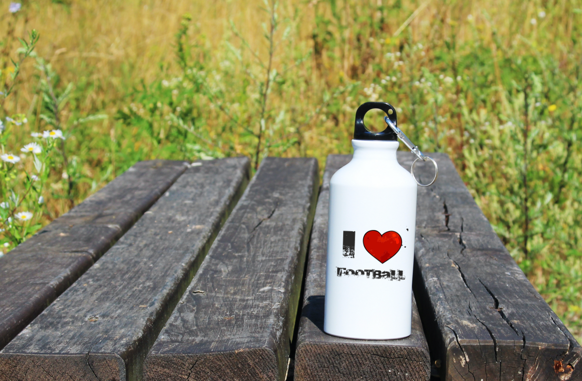 Bidon biały 400 ml z napisem "I LOVE FOOTBALL" – piłka nożna #2
