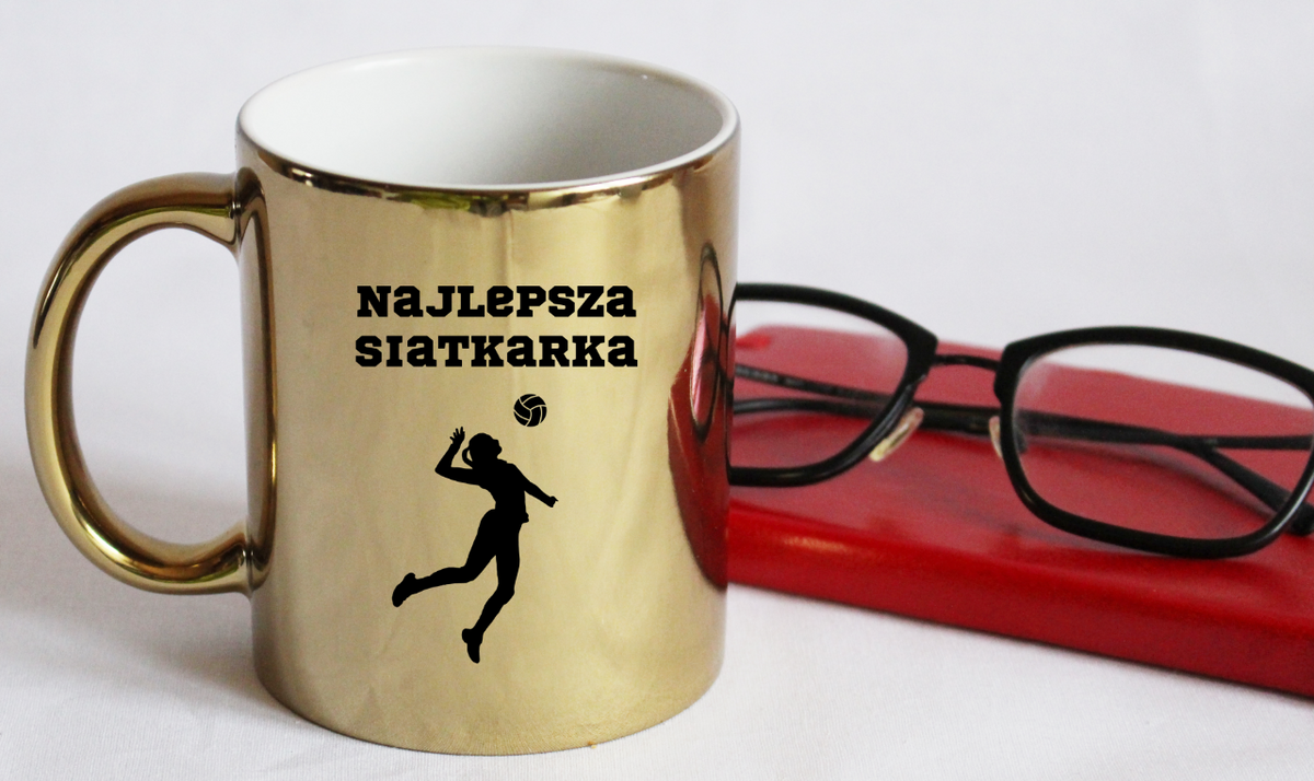 Kubek złoty z nadrukiem "Najlepsza Siatkarka" – siatkówka #5