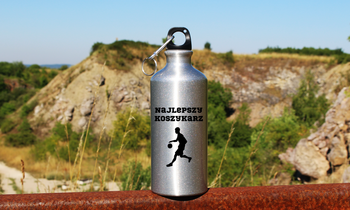 Butelka srebrna 500 ml z nadrukiem "Najlepszy Koszykarz" #6