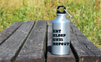 Bidon srebrny 400 ml z nadrukiem "Eat Sleep Gym Repeat" – siłownia #6