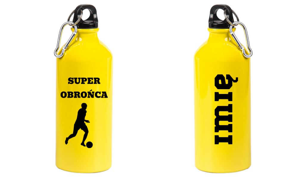 Bidon żółty 600 ml z napisem "Super Obrońca" – piłka nożna #5