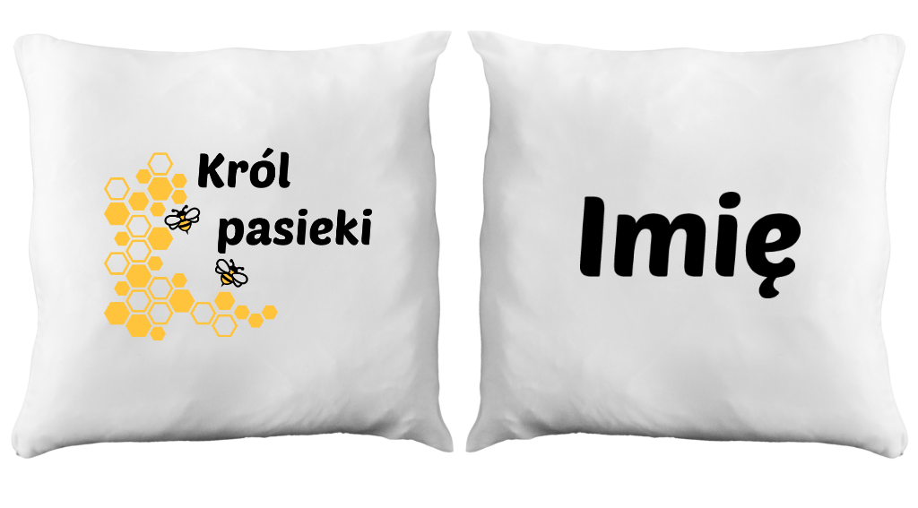 Poduszka dla pszczelarza z nadrukiem „Król pasieki” – pszczelarstwo #10