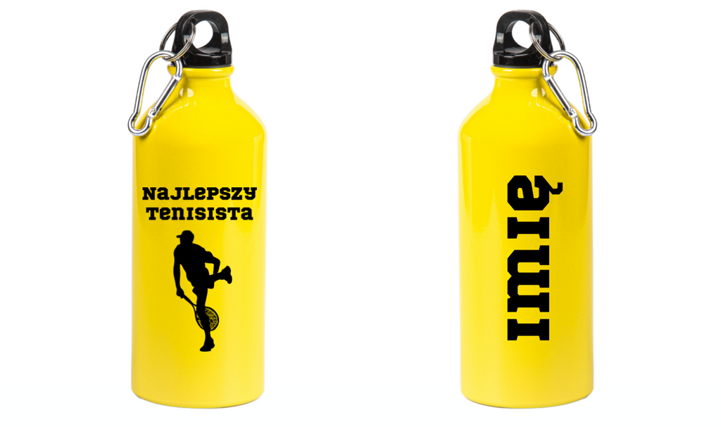 Butelka żółta 600 ml z napisem "NAJLEPSZY TENISISTA" #1